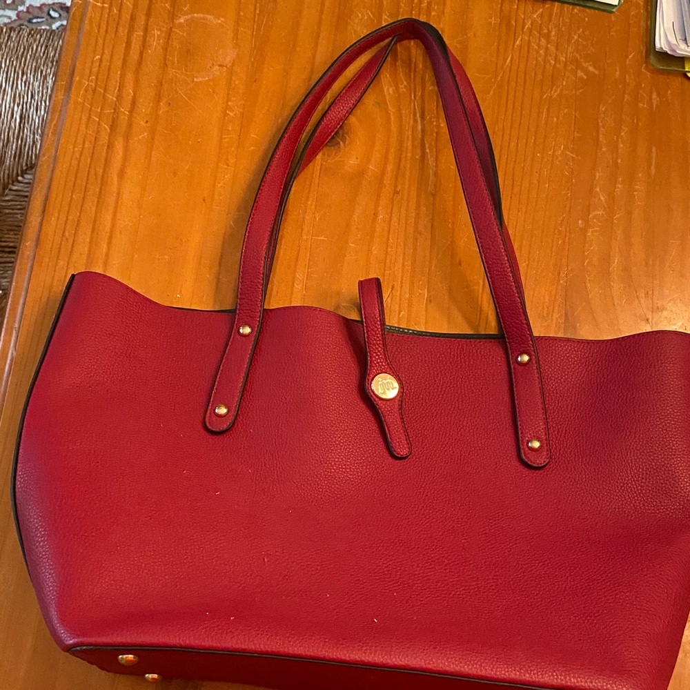 JM Collection Chic Red Tote Bag
